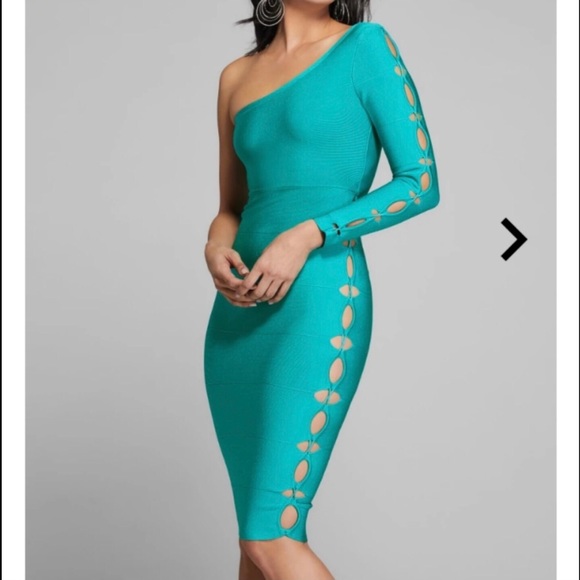 Marciano Guess Turquoise Teal Bandage Bodycon Dress - Size XXS, 00 - Picture 1 of 5